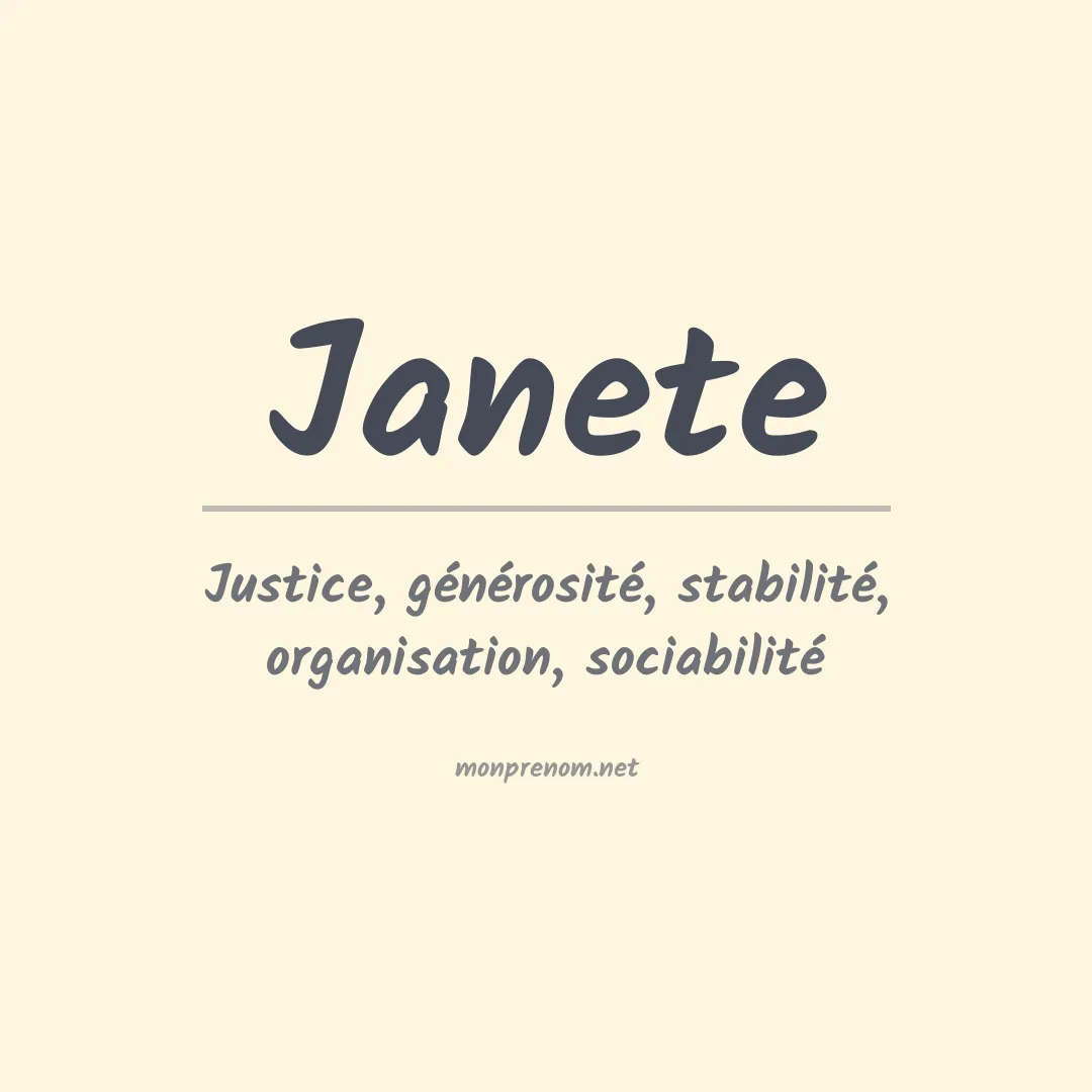 Signification du Prénom Janete
