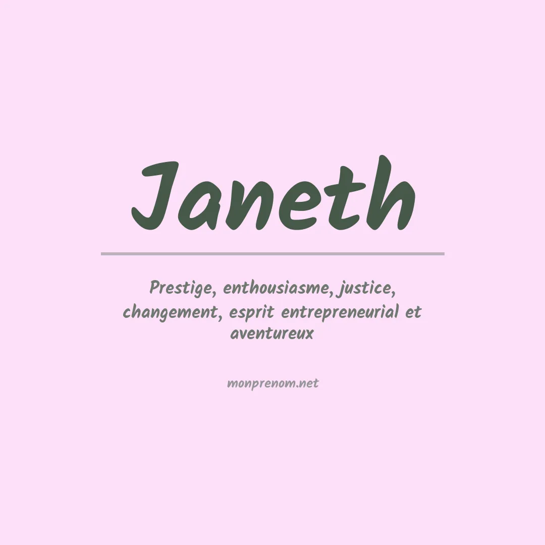 Signification du Prénom Janeth