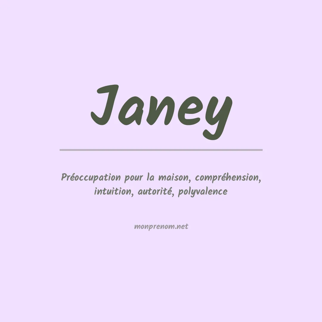 Signification du Prénom Janey
