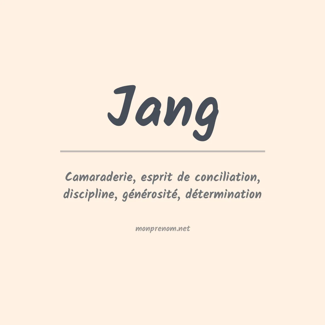 Signification du Prénom Jang