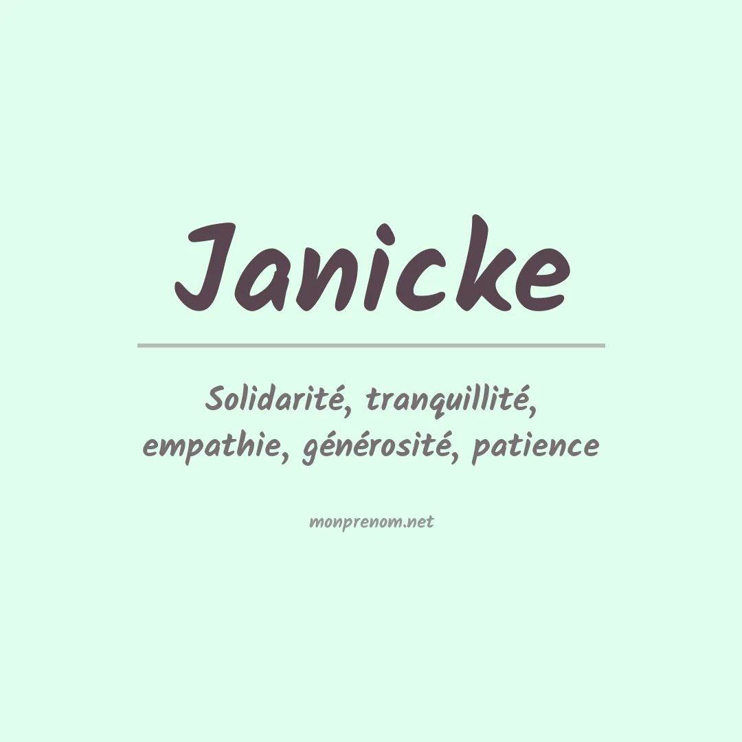 Signification du Prénom Janicke
