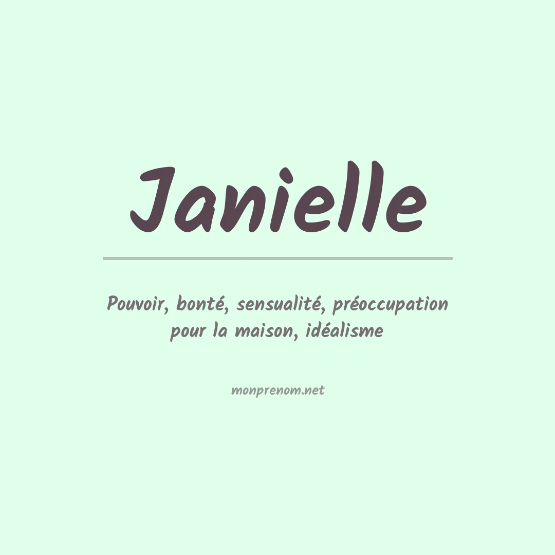 Signification du Prénom Janielle Signification du Prénom Janielle