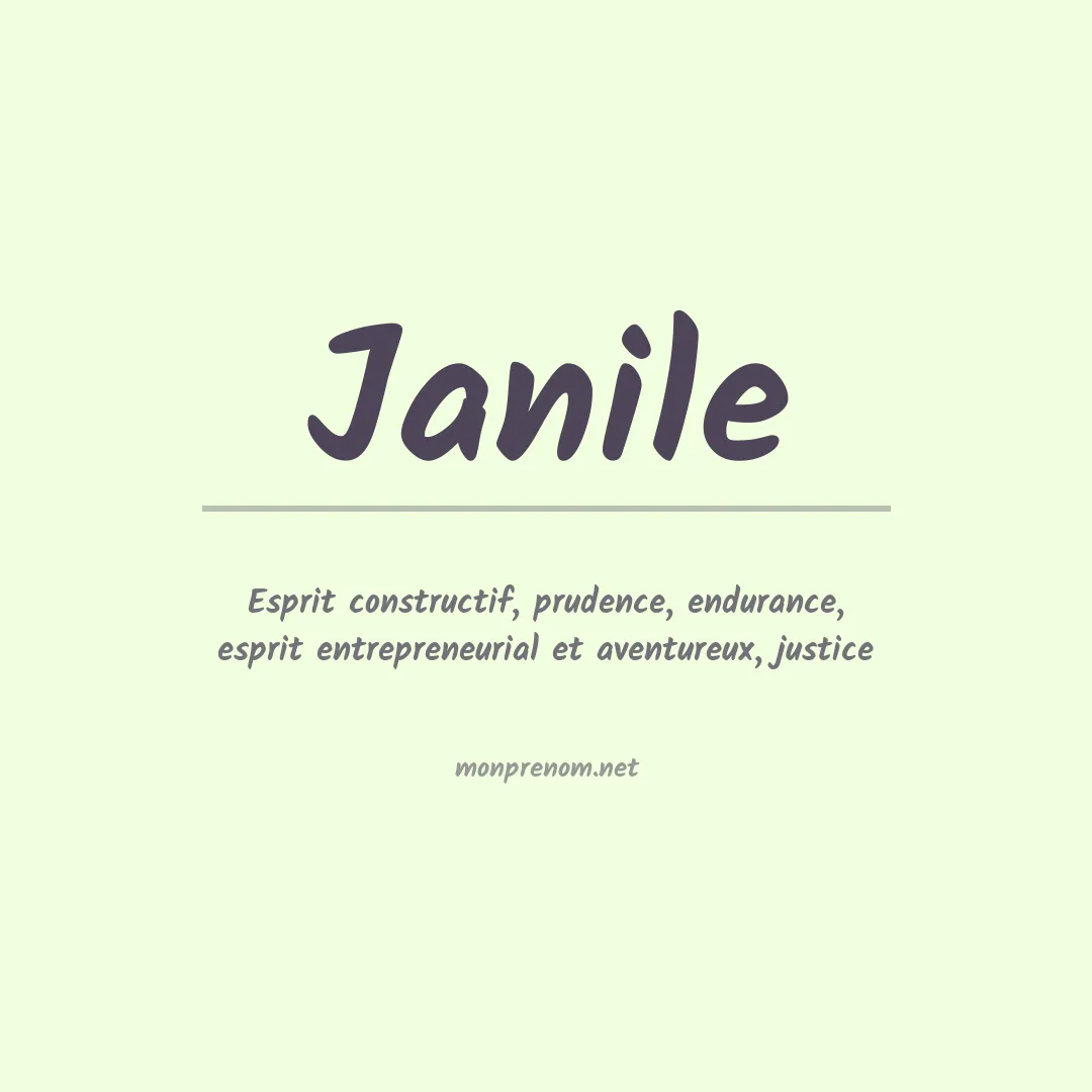 Signification du Prénom Janile Signification du Prénom Janile