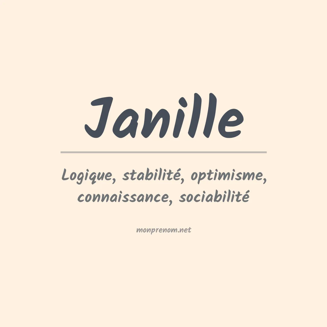 Signification du Prénom Janille Signification du Prénom Janille