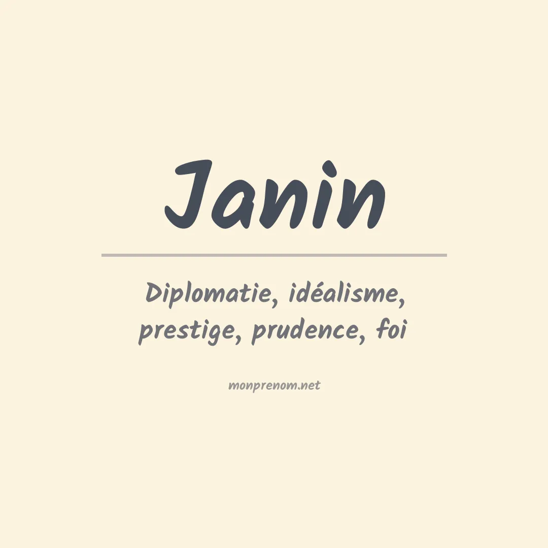 Signification du Prénom Janin