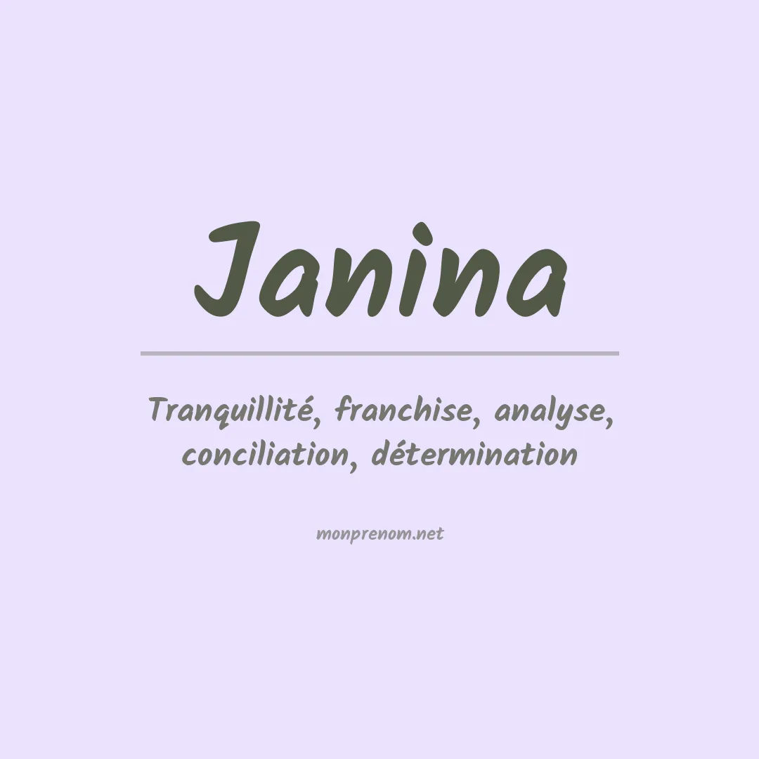 Signification du Prénom Janina