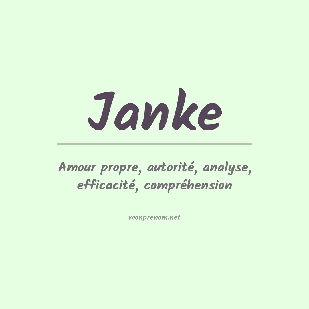 Signification du Prénom Janke