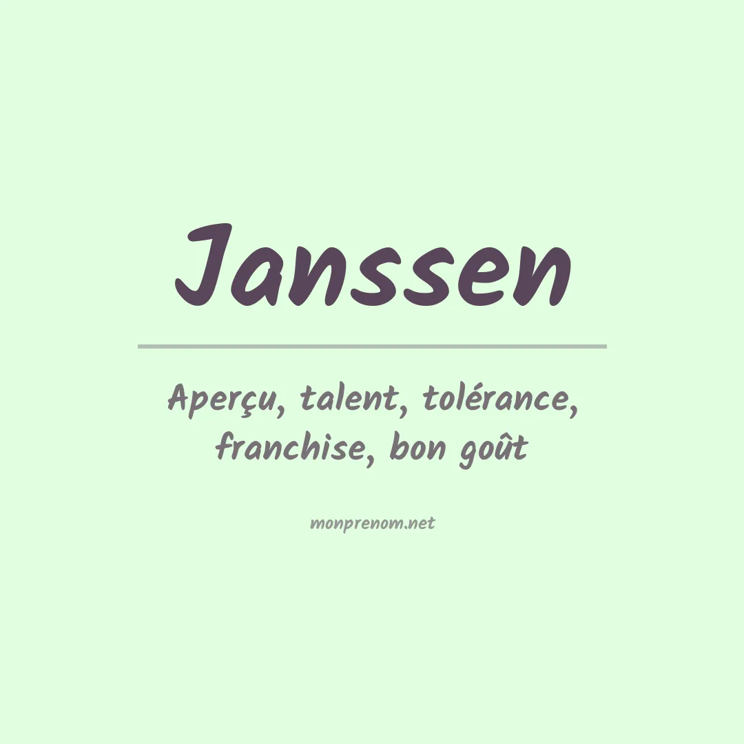 Signification du Prénom Janssen