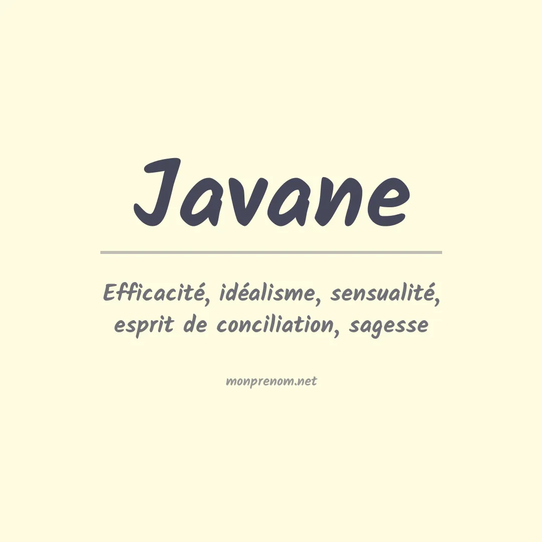 Signification du Prénom Javane Signification du Prénom Javane