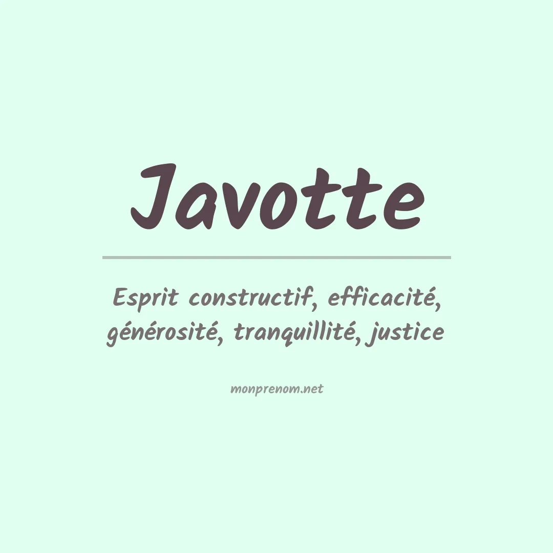 Signification du Prénom Javotte Signification du Prénom Javotte