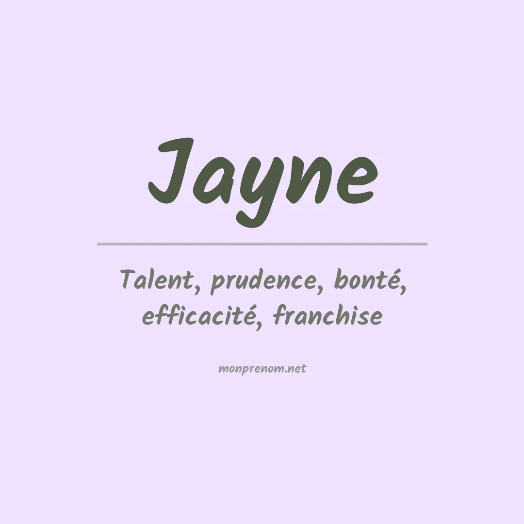 Signification du Prénom Jayne