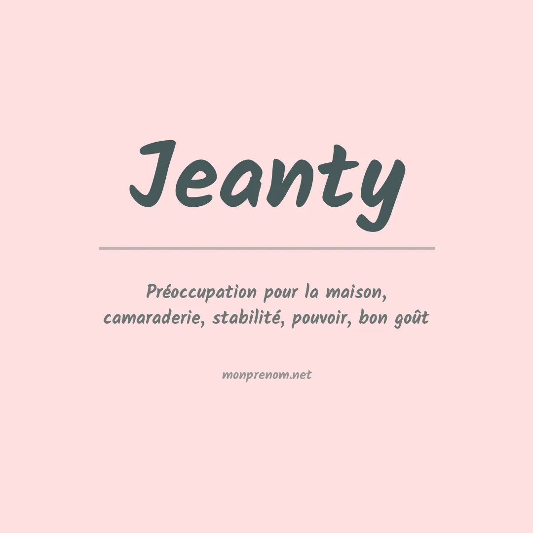 Signification du Prénom Jeanty