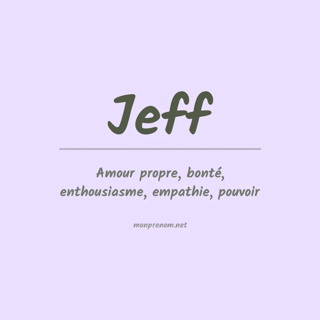 Signification du Prénom Jeff