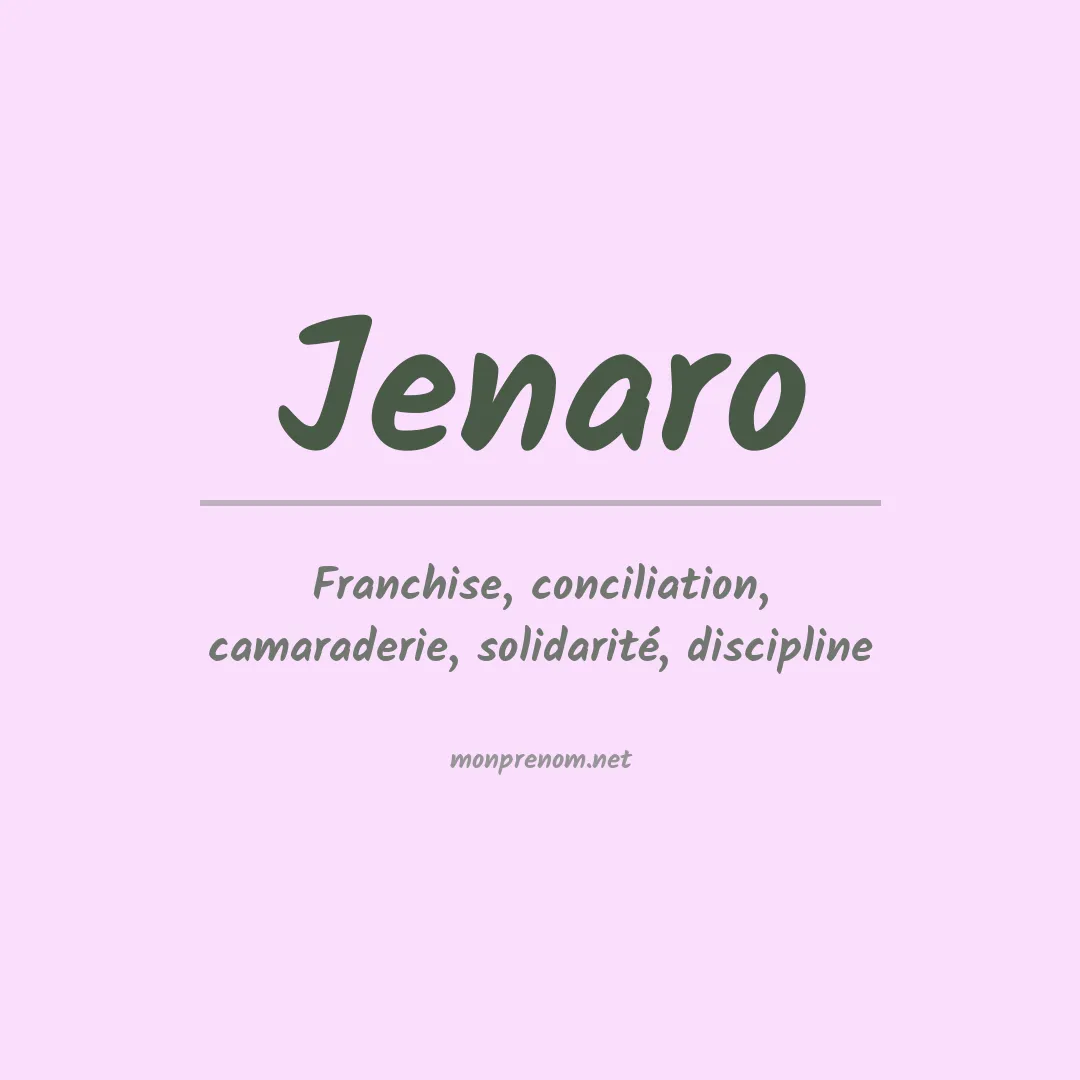 Signification du Prénom Jenaro