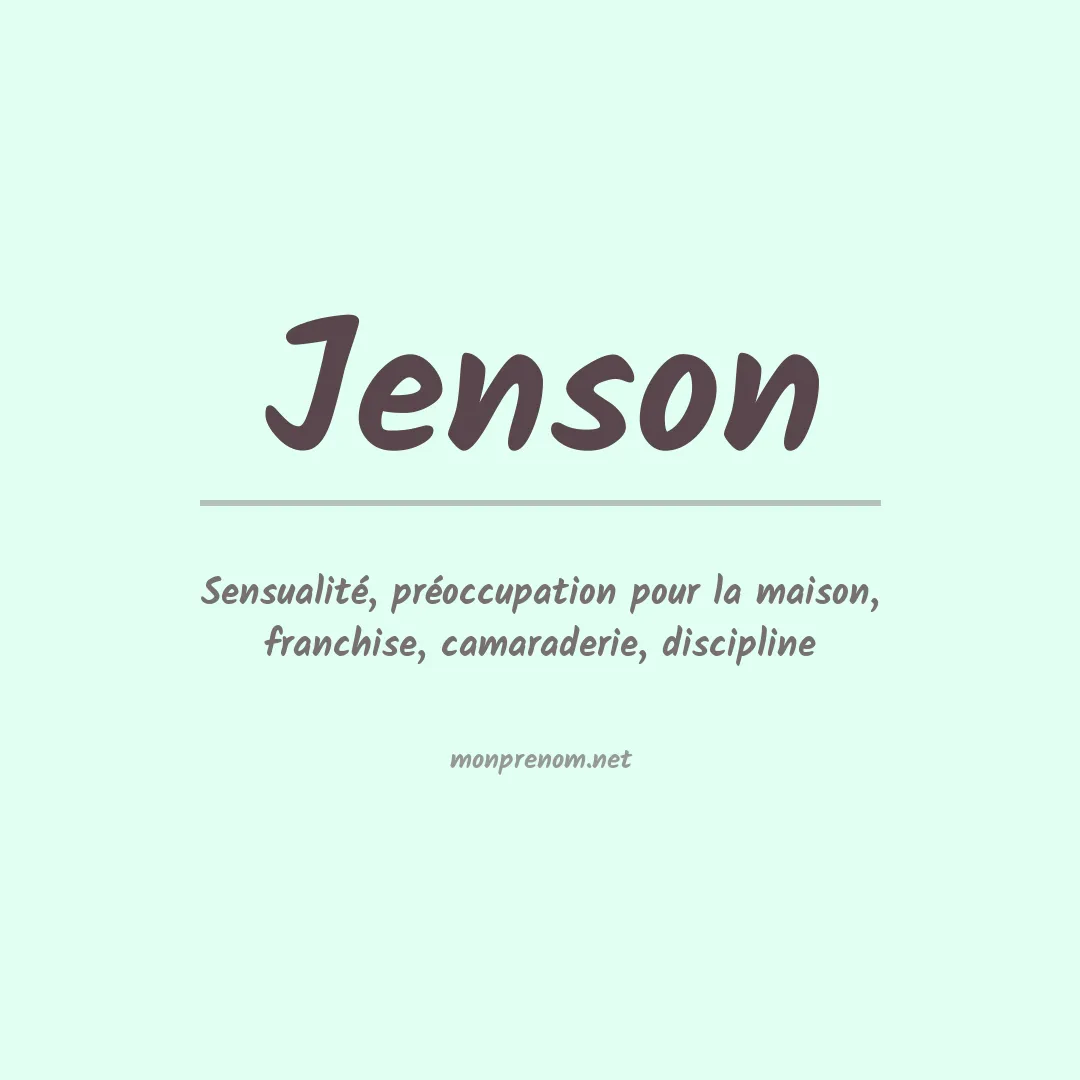 Signification du Prénom Jenson
