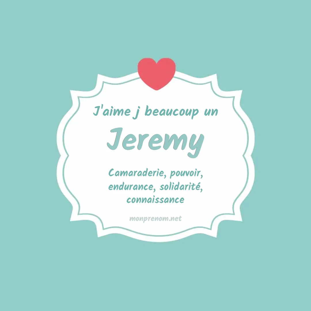 Signification du Pr nom Jeremy