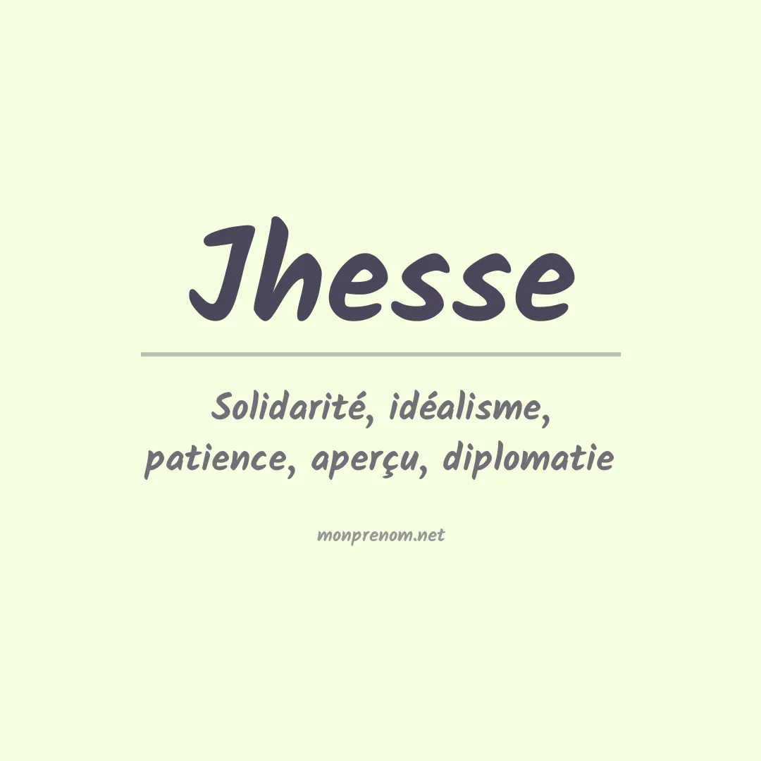 Signification du Prénom Jhesse