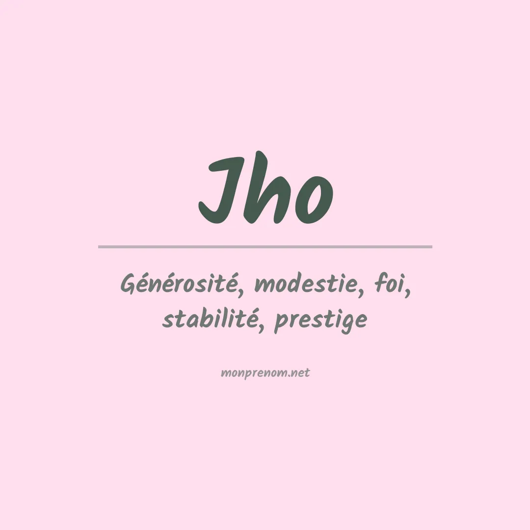 Signification du Prénom Jho