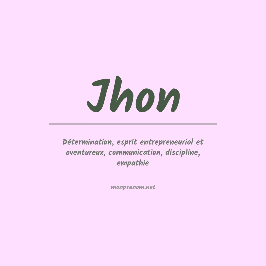 Signification du Prénom Jhon