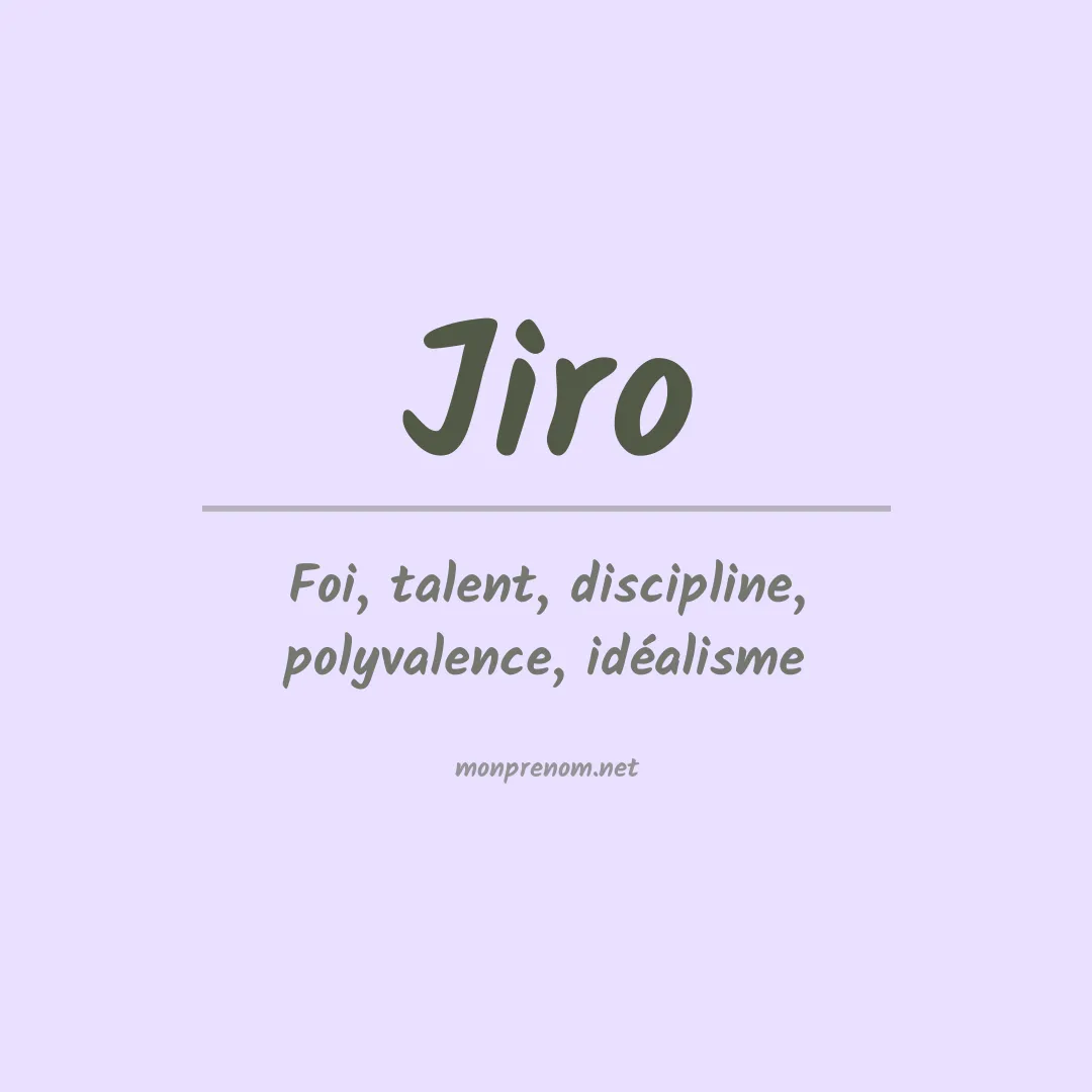 Signification du Prénom Jiro