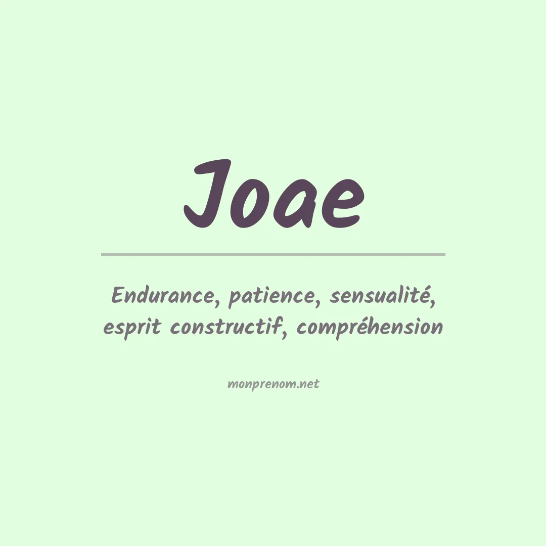 Signification du Prénom Joae