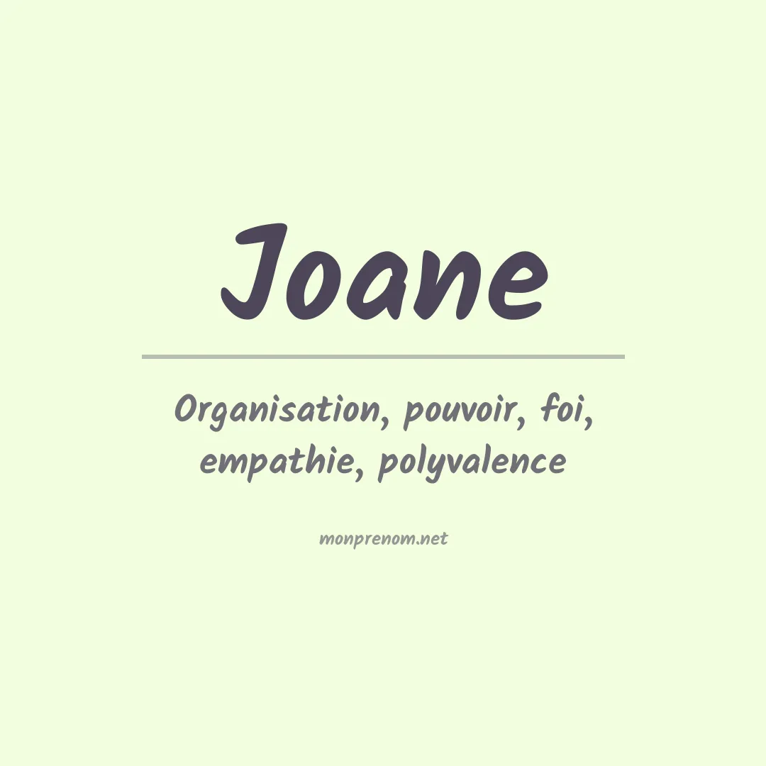 Signification du Prénom Joane