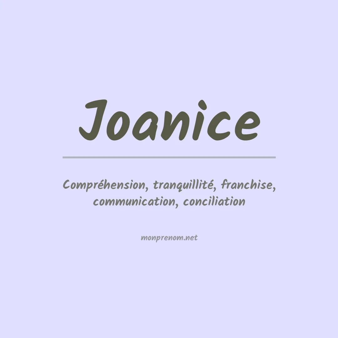 Signification du Prénom Joanice Signification du Prénom Joanice