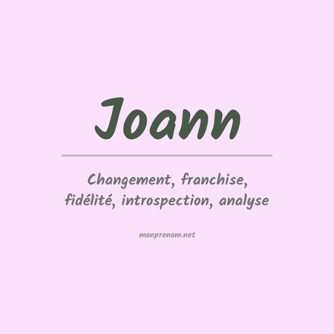 Signification du Prénom Joann