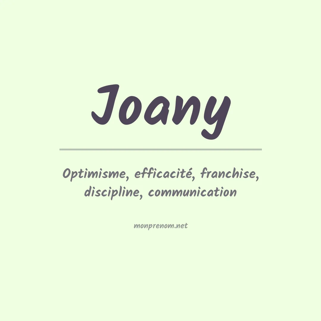 Signification du Prénom Joany