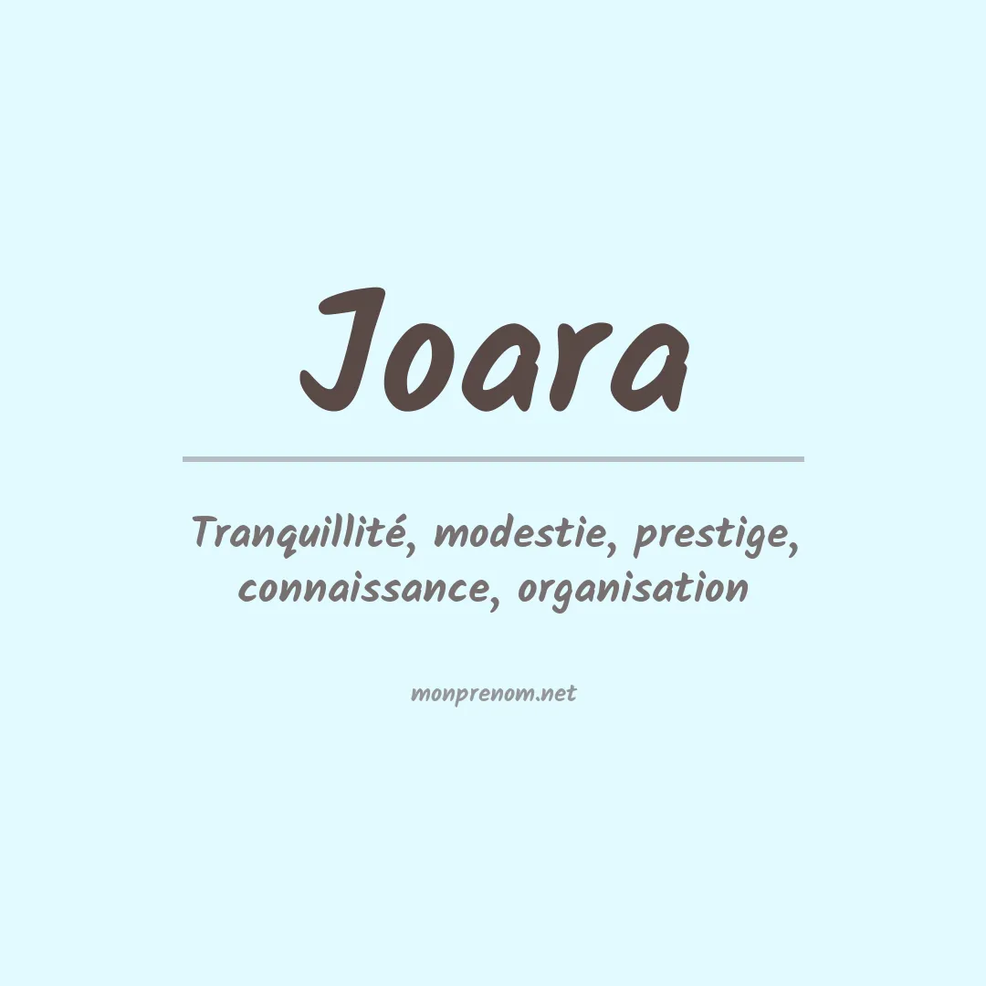 Signification du Prénom Joara