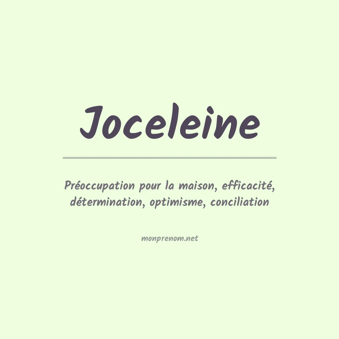 Signification du Prénom Joceleine