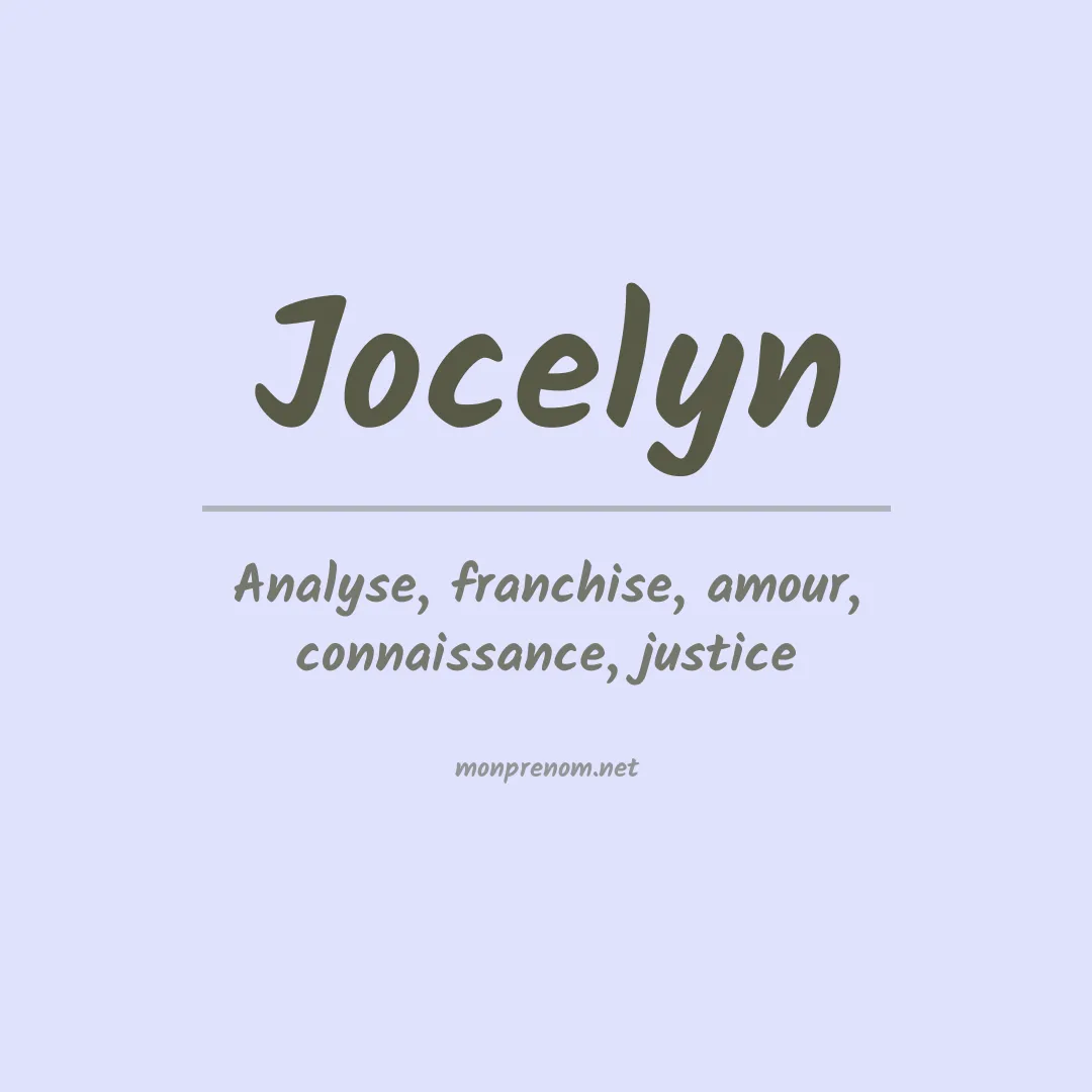 Signification du Prénom Jocelyn