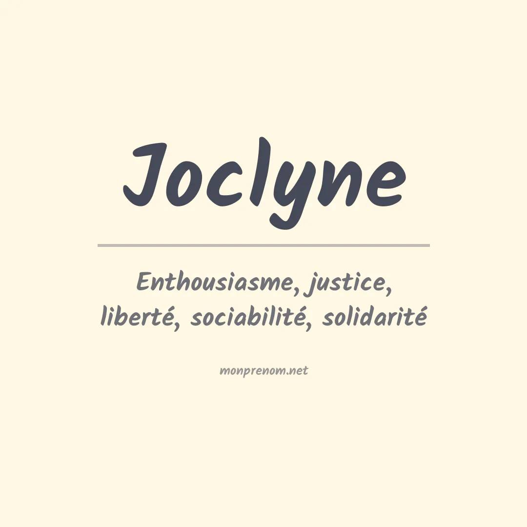Signification du Prénom Joclyne Signification du Prénom Joclyne