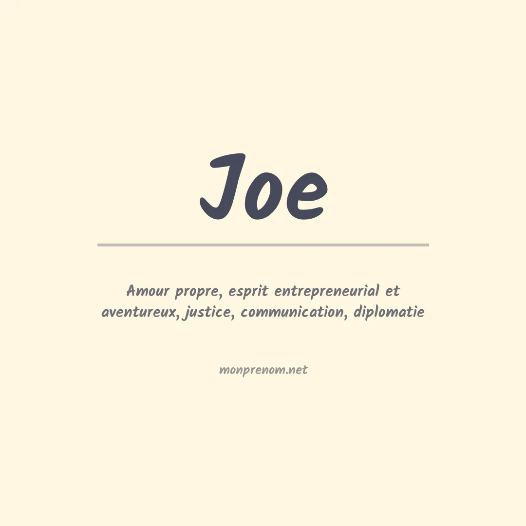 Signification du Prénom Joe