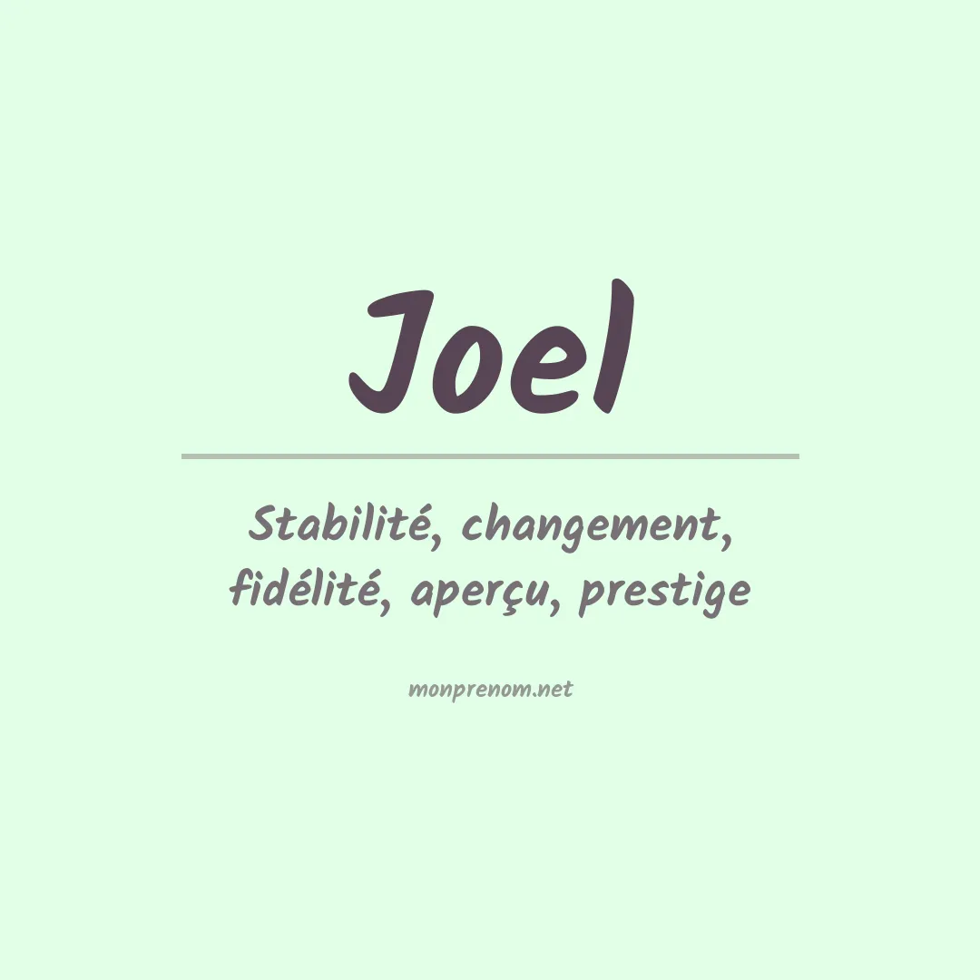 Signification du Prénom Joel