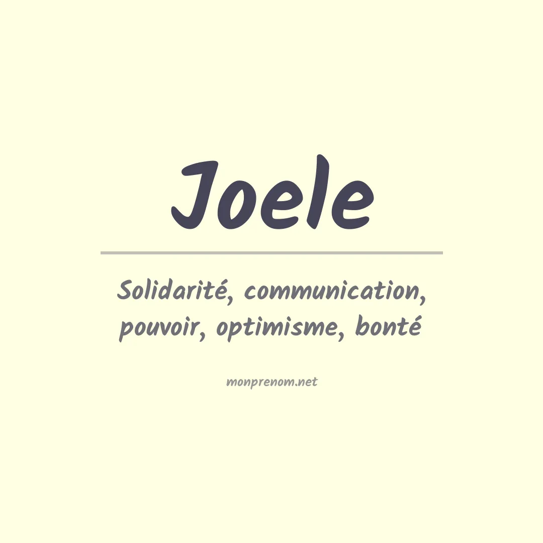 Signification du Prénom Joele