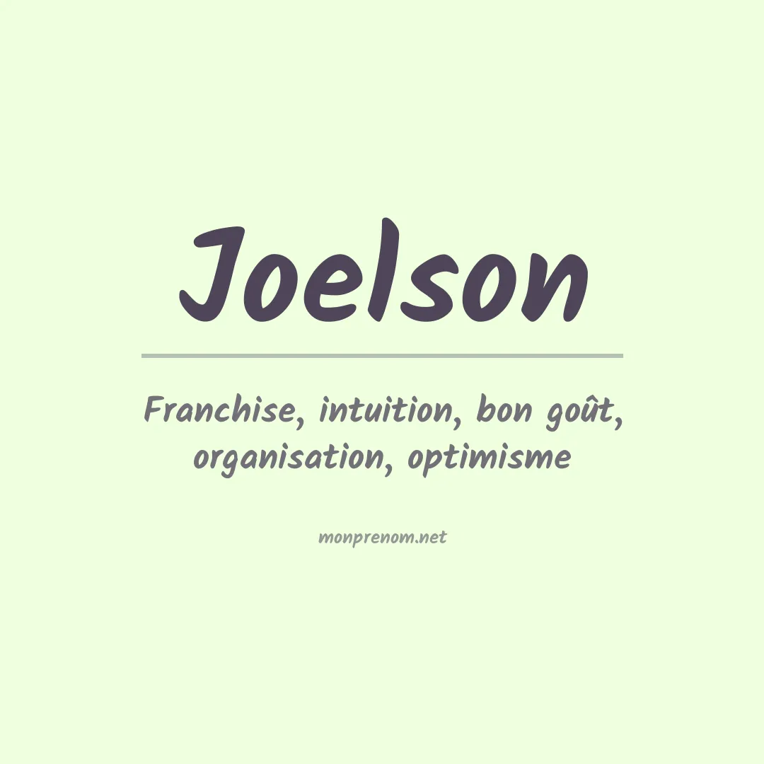 Signification du Prénom Joelson