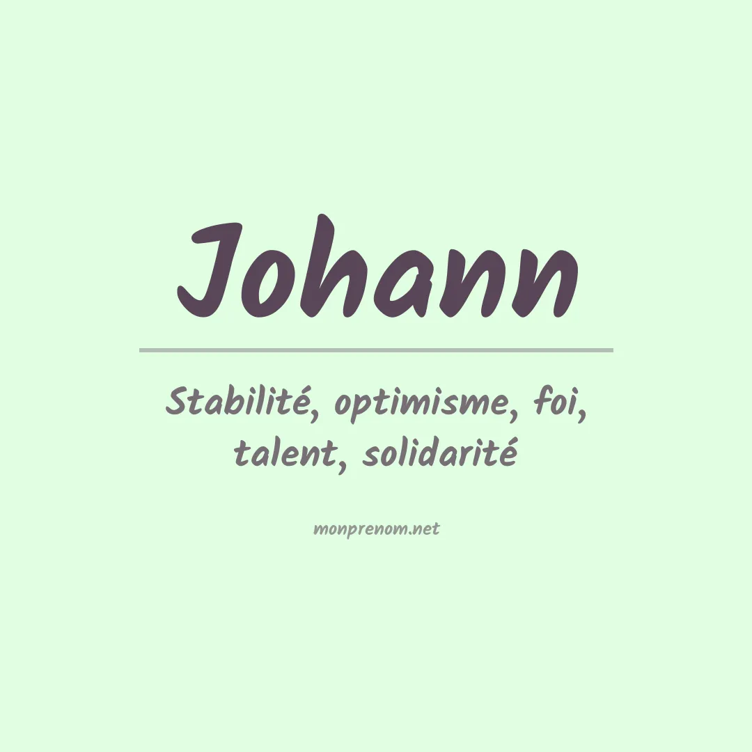 Signification du Pr nom Johann