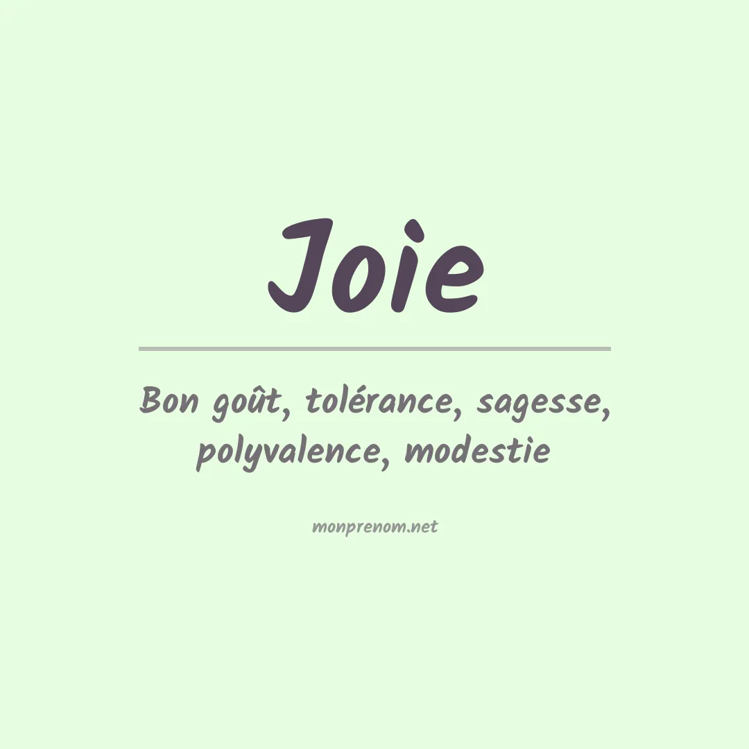 Signification du Prénom Joie Signification du Prénom Joie