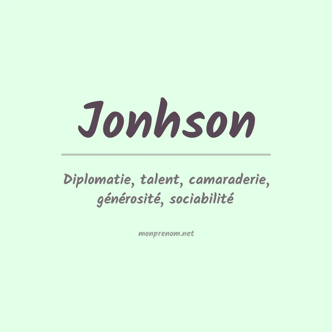 Signification du Prénom Jonhson