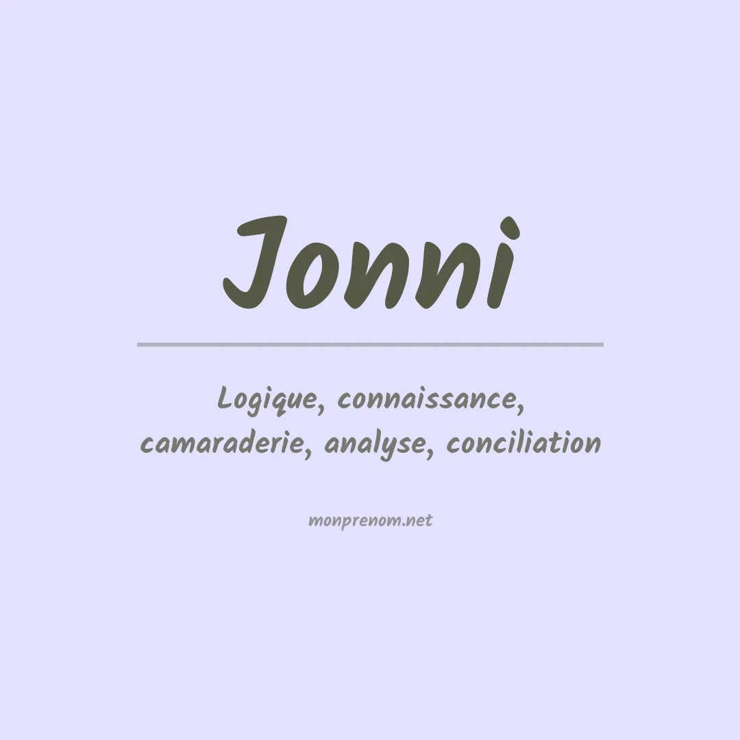 Signification du Prénom Jonni