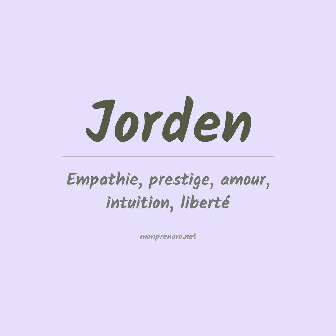 Signification du Prénom Jorden