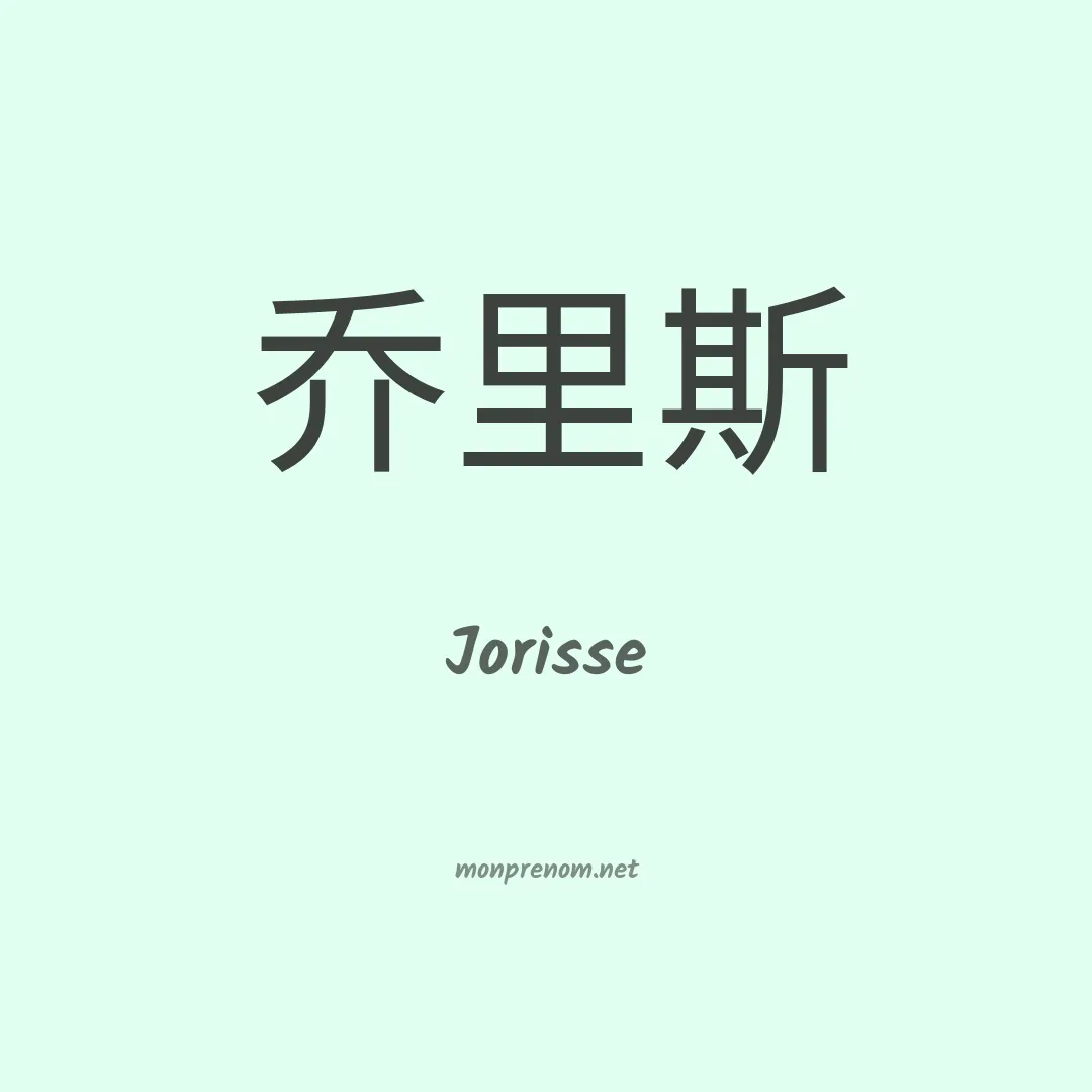 Jorisse en chino