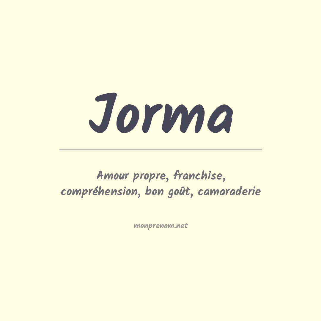 Signification du Prénom Jorma Signification du Prénom Jorma