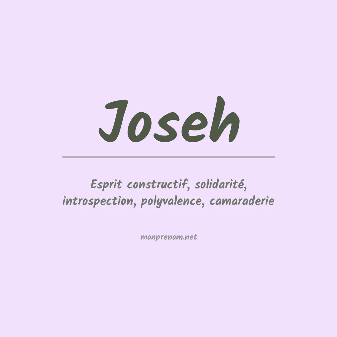 Signification du Prénom Joseh