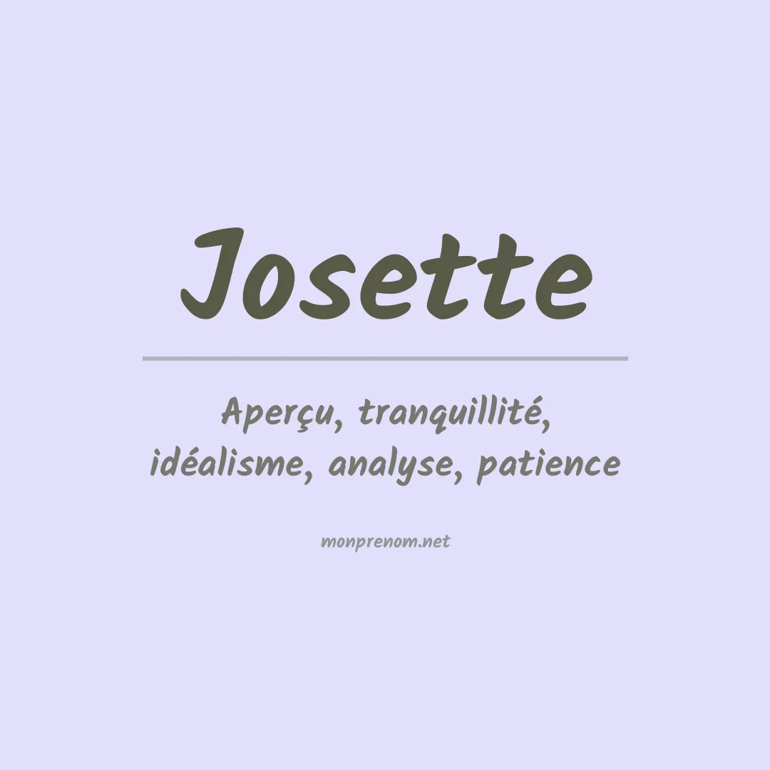 Signification du Prénom Josette