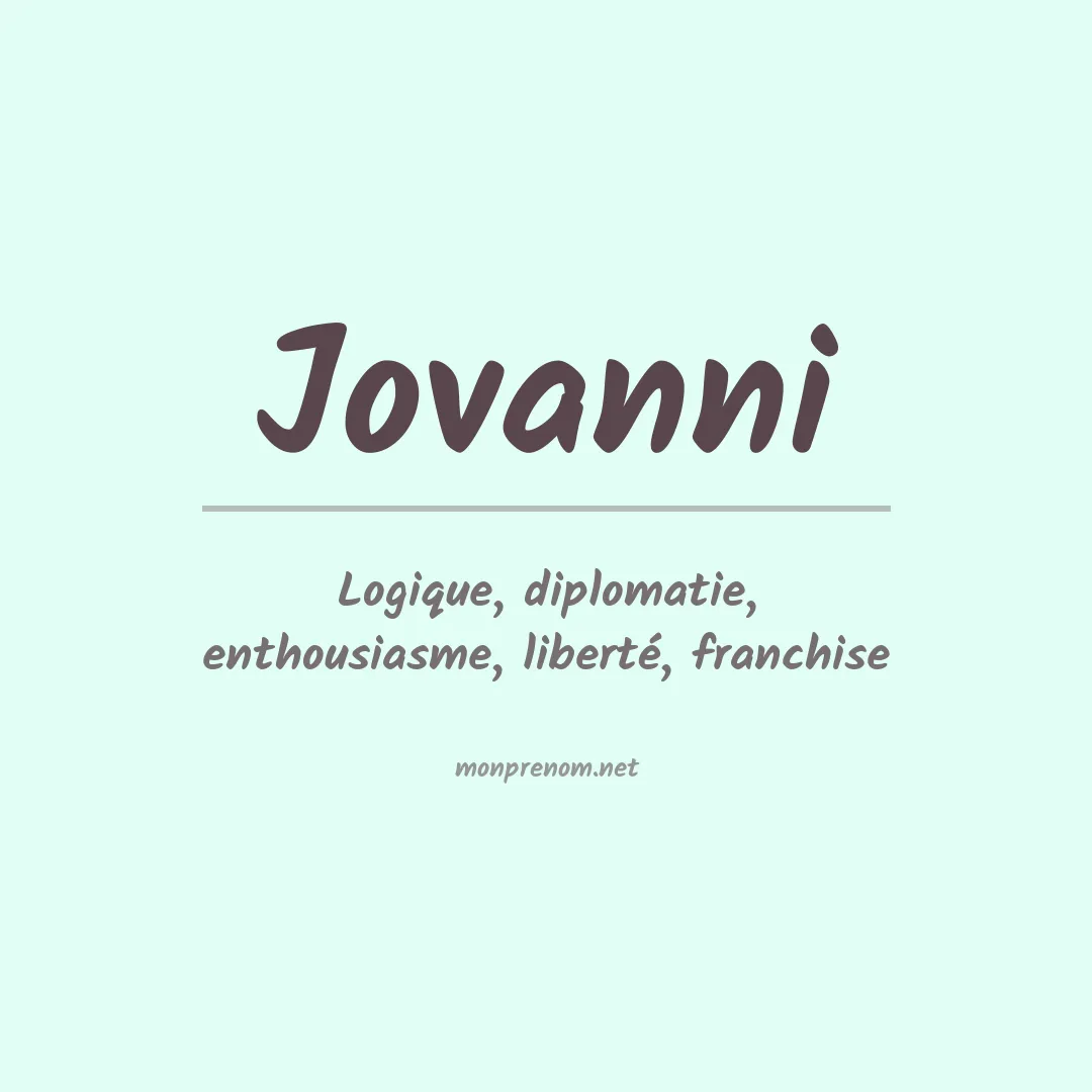 Signification du Prénom Jovanni