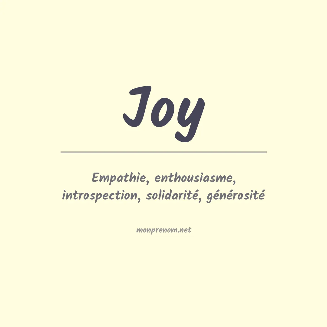 Signification du Prénom Joy