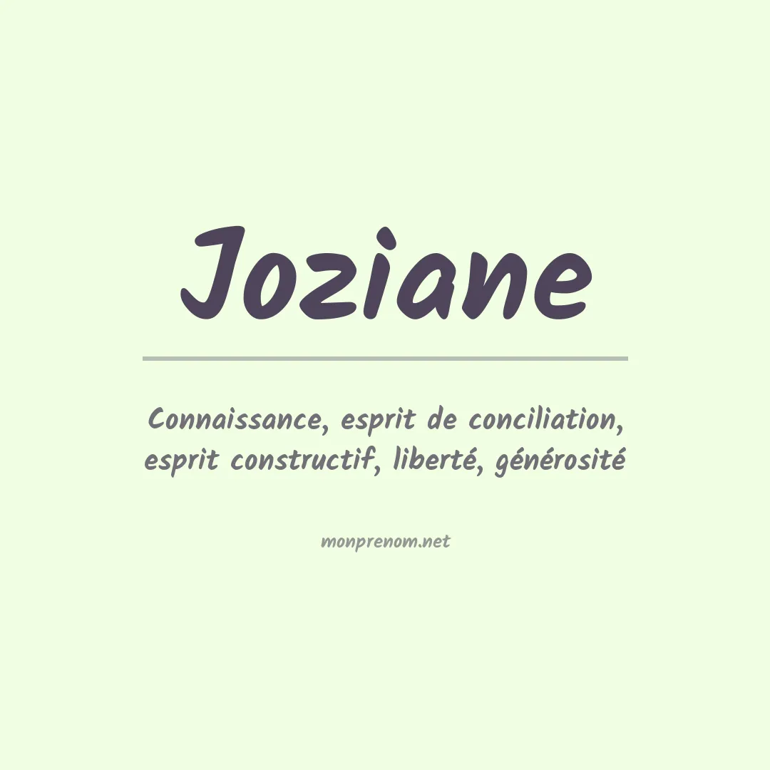 Signification du Prénom Joziane