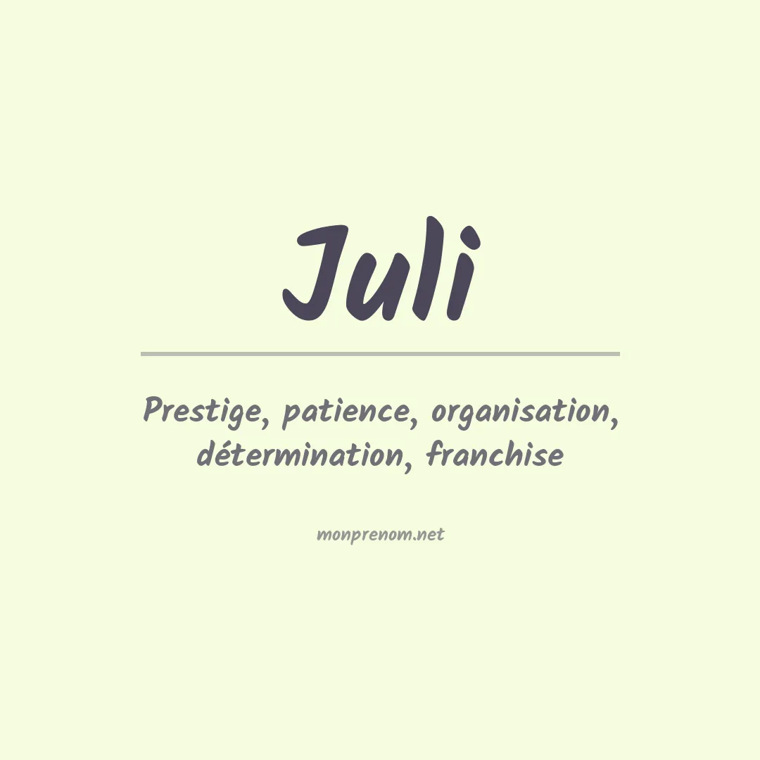 Signification du Prénom Juli